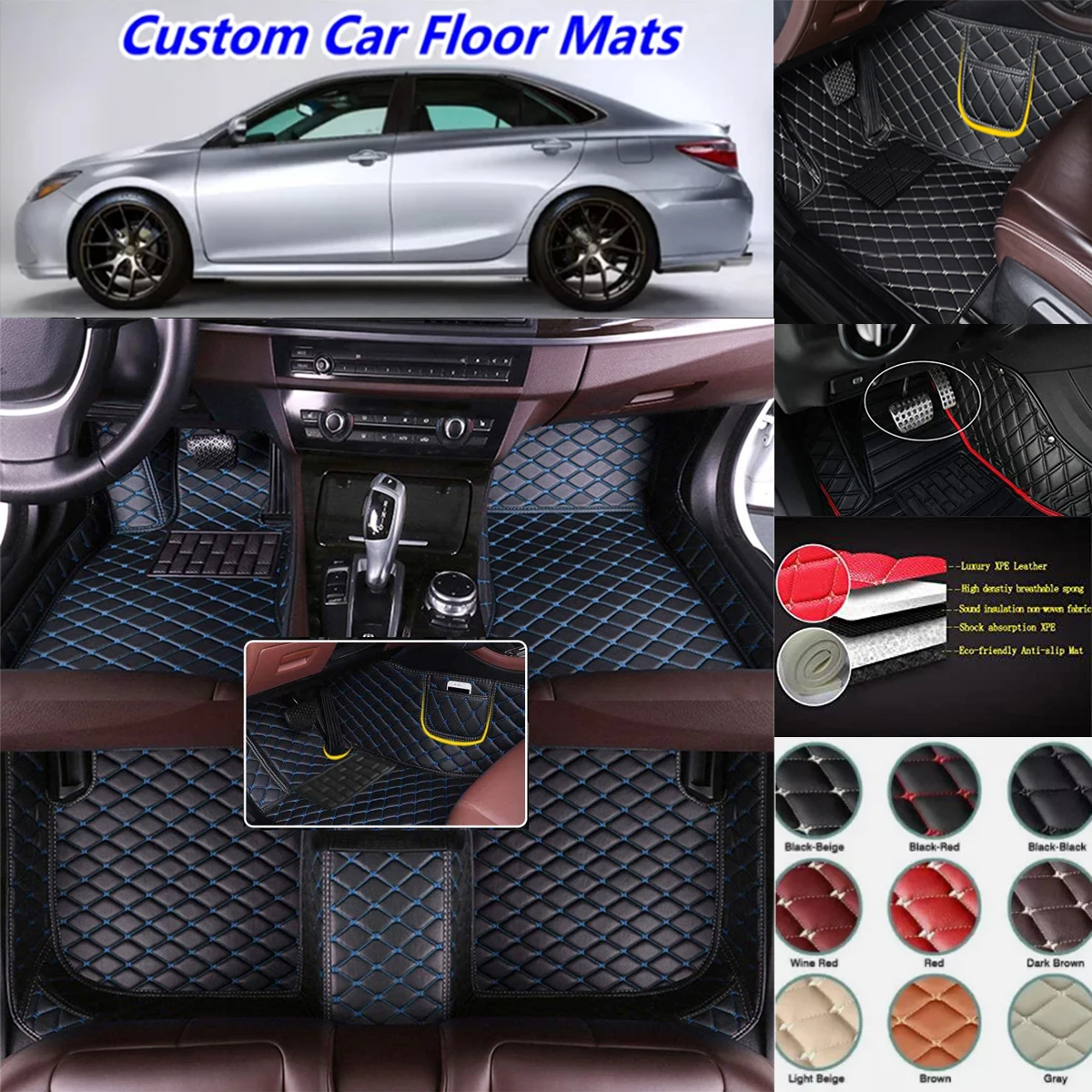 Custom Car Floor Mats For Nissan Fuga Cefiro Xterra Serena Auto Carpets Foot Coche Accessories