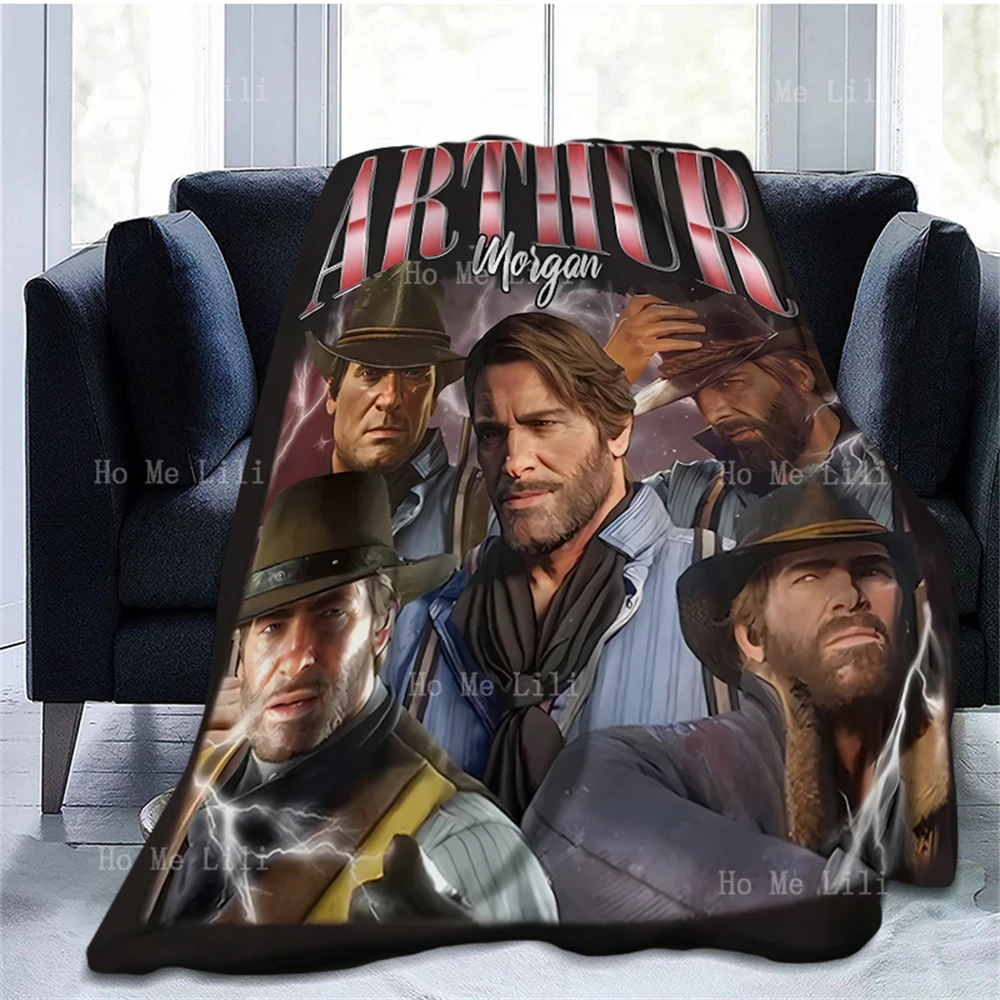 Arthur Morgan Red Dead Redemption 2 Shirt Rdr2 Video Gamer Cowboy Super Soft Cozy flanella coperta adatta per quattro stagioni