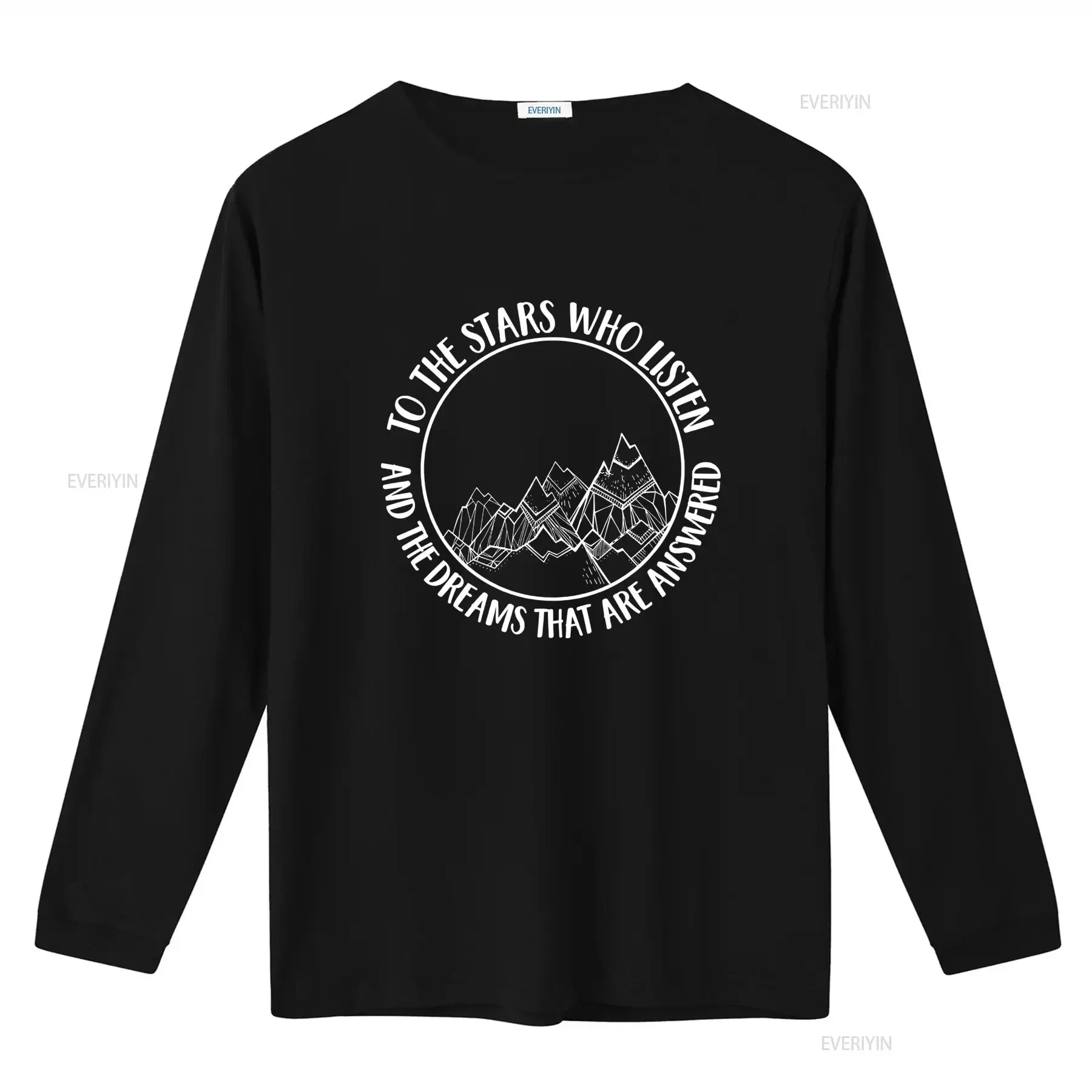 Fantasy Mountain T Shirt To The Stars Who Listen And Dreams That Are Answered Design vintage Washed Versatile streetwear