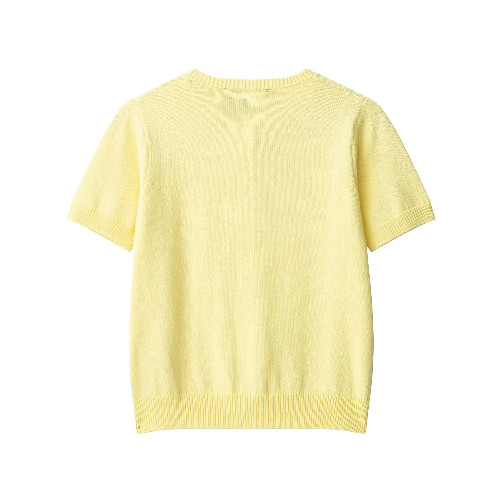 Giacca lavorata a maglia con fiocco di perle artificiali semplice e comoda moda casual da donna nuova estate 2025