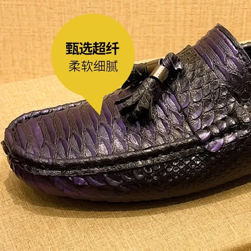 Fashionable Tassels Men Casual Moccasin Loafers Purple Male Luxury Style Gentleman Leisure Dress Loafer Big Size 38-48 Shoes image 6