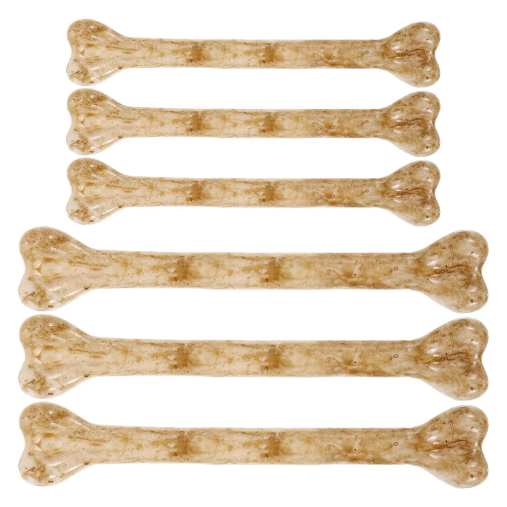 6 قطع من زخارف العظام المقلدة، تماثيل عظام فروية، مكون صغير من البلاستيك المزيف، مصنوعات الهالوين #4