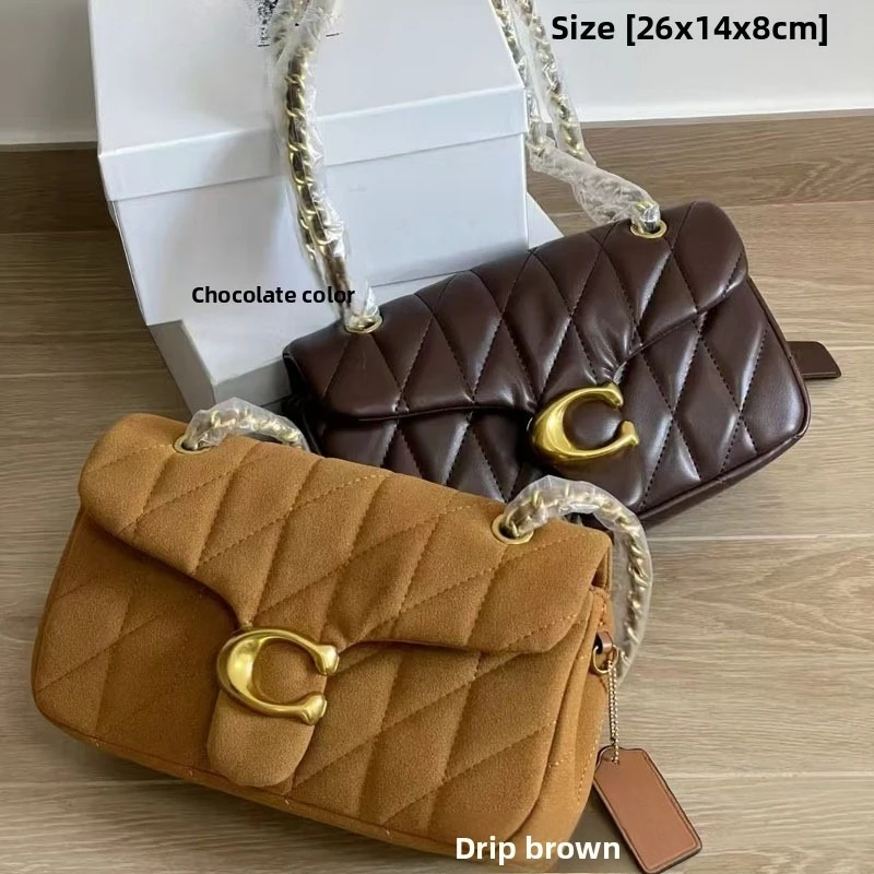 

2026 high-quality striped chain single shoulder diagonal cross fashionable small fragrant style small square bag