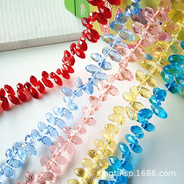 Horizontal Hole Teardrop Crystal Beads, Dragonfly Wing Acrylic Beads, DIY Jewelry Accessories For Hair Ornaments Clothing Decor