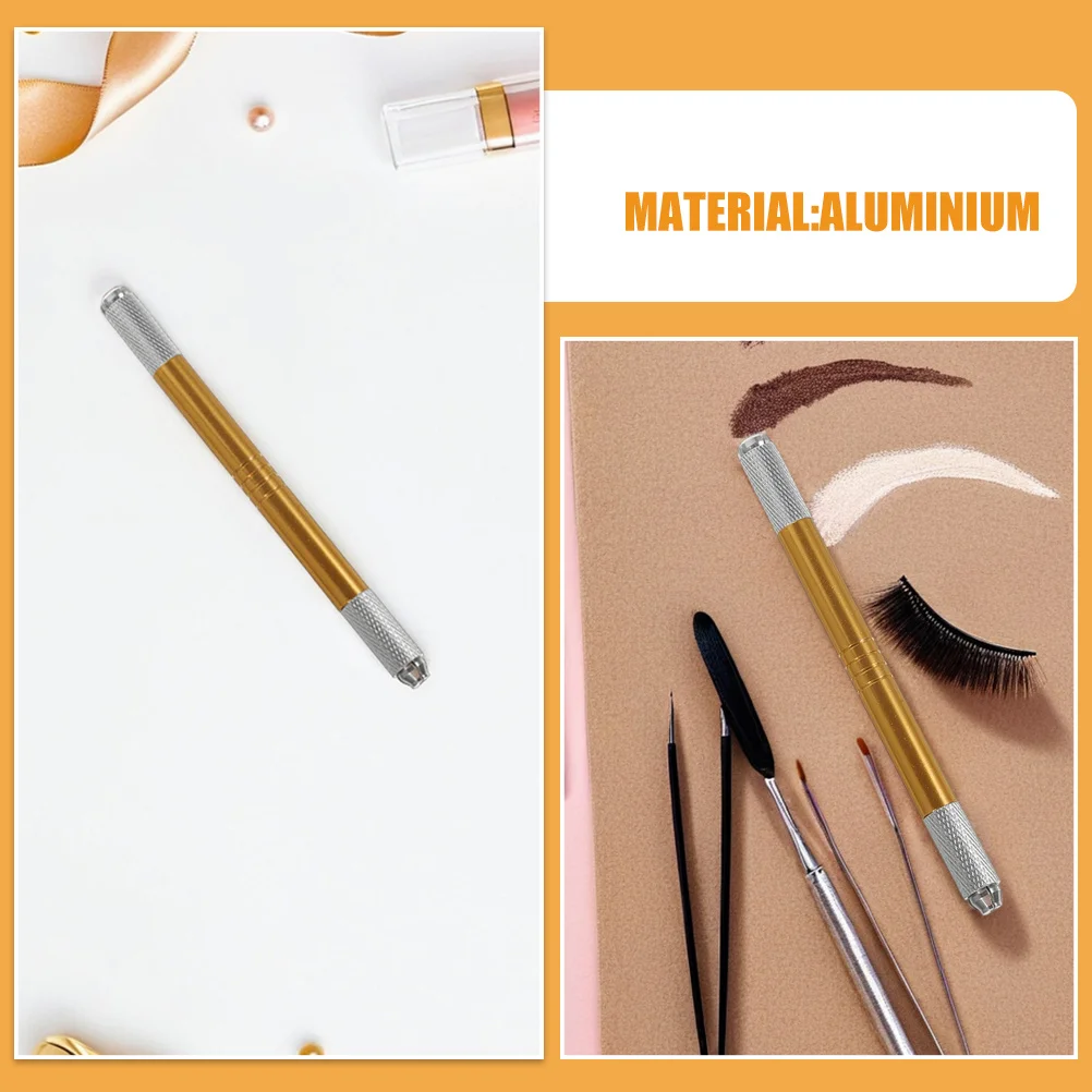 طقم ميكروبليد يدوي للحواجب مكون من قطعتين، قلم رصاص ميكروبليدج مقاوم للماء، تصميم محمول للحواجب المحددة بالكامل مناسب لجميع المهارات