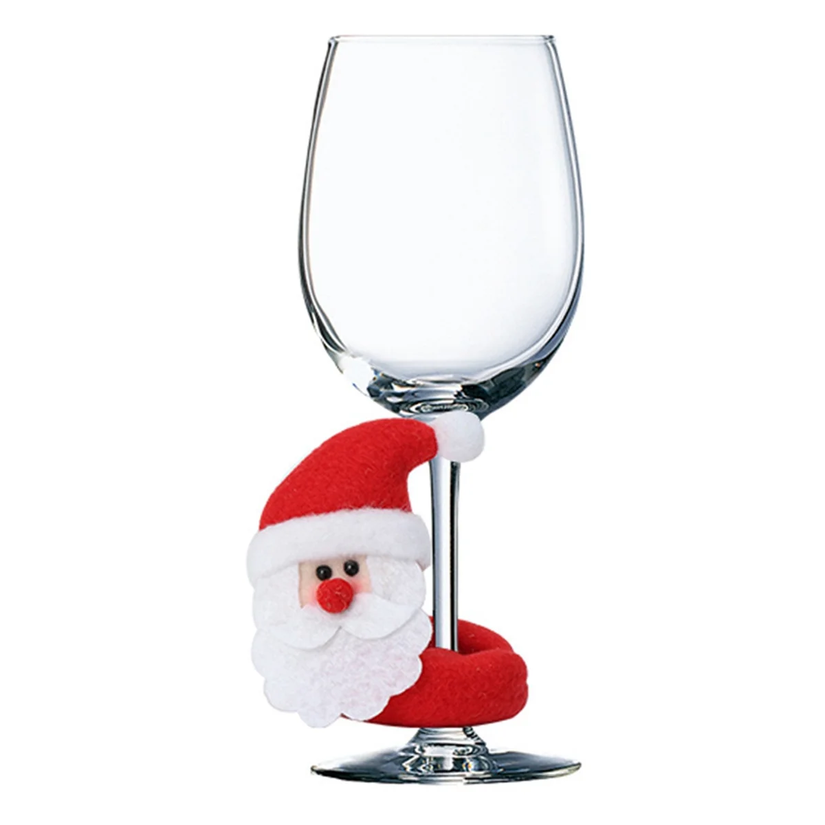 6Pcs Christmas Wine Glass Santa- - Drink Markers for Christmas Holiday Party Wine Glass