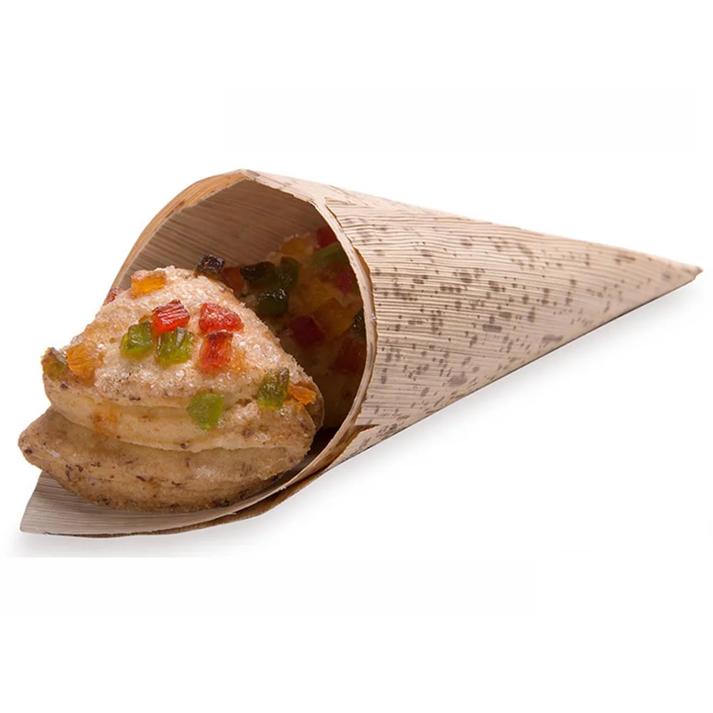 20 قطعة × لوازم حفلات الزفاف المنزلية أدوات المائدة الحيوية القابل للتصرف البطاطس المقلية أوراق الخيزران المخاريط #3