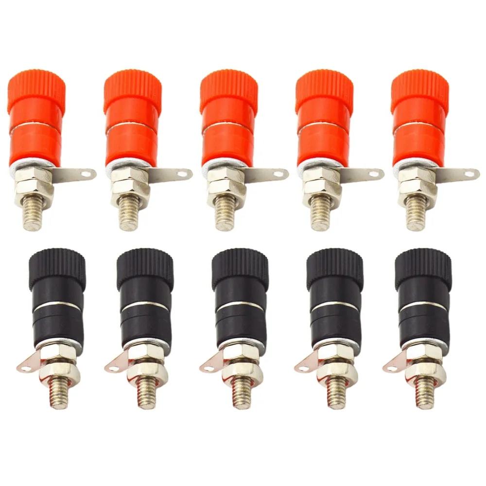 10PCS 4MM Terminal Blocks Binding Post Nut Jack Connector Banana Plug/Socket Test Socket M4 Amplifier Terminal JS 910B