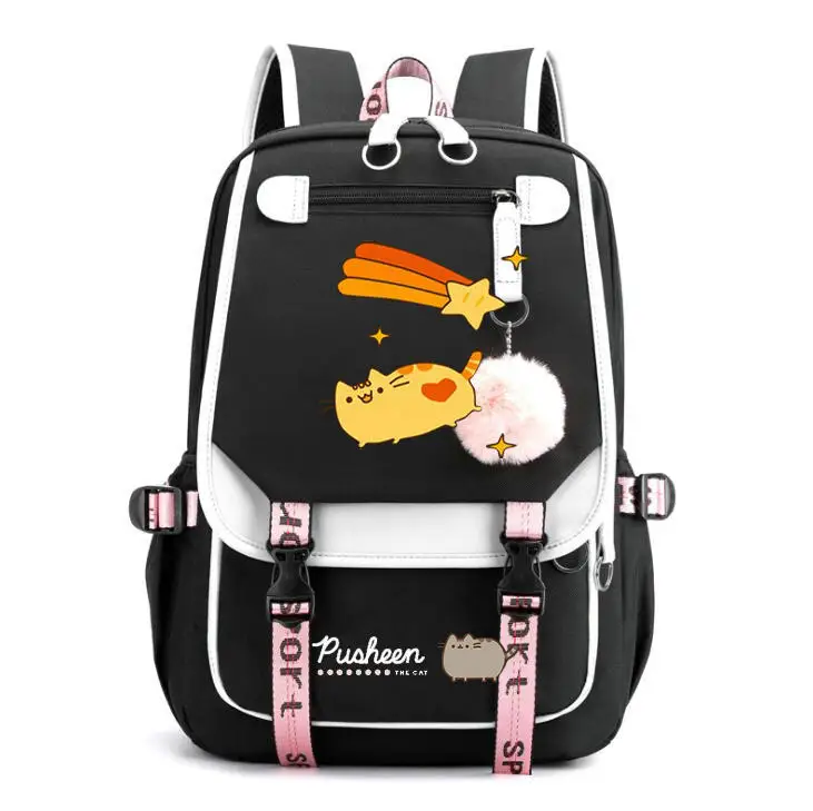 Fat Cat Students Backpacks for Teenagers Girls School Bookbag Laptop Travel Backpack Women Casual Back Pack Kids Rucksack