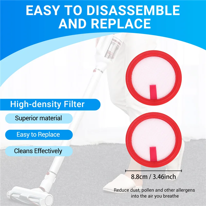 Puppyoo T10 Pro 무선 진공 청소기 용 ABKR 필터 마이크로 짠 면 필터 HEPA 필터 면