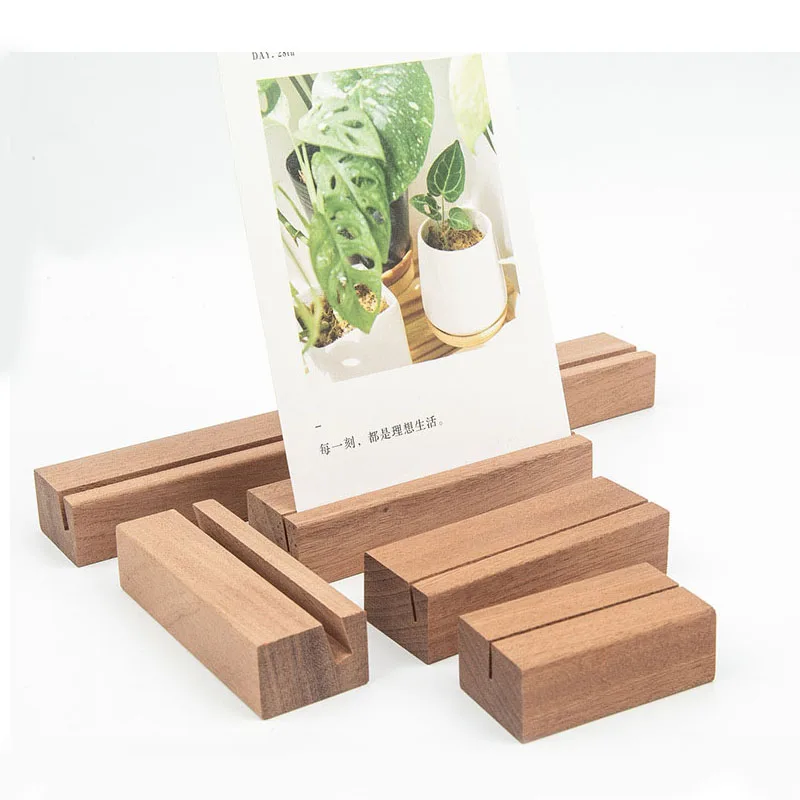 10pcs/lot Shabili Card Holder Price Tag Card Display Wooden Stand Rectangle Photos Clip Paper Clamp Wedding Supplies Desk Decor