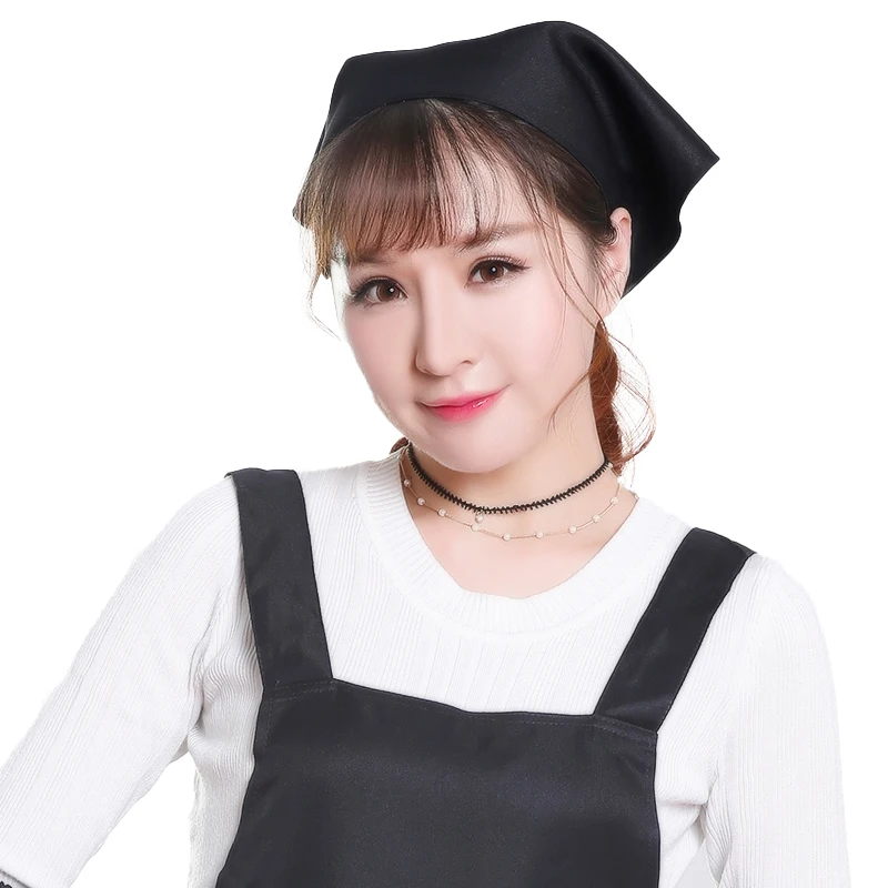 Turban Chef Hotel Female Chef Hat Restaurant Kitchen Cooking Male Chef Hat Bakery Cafe Waiter Working Triangular Turban Work Cap