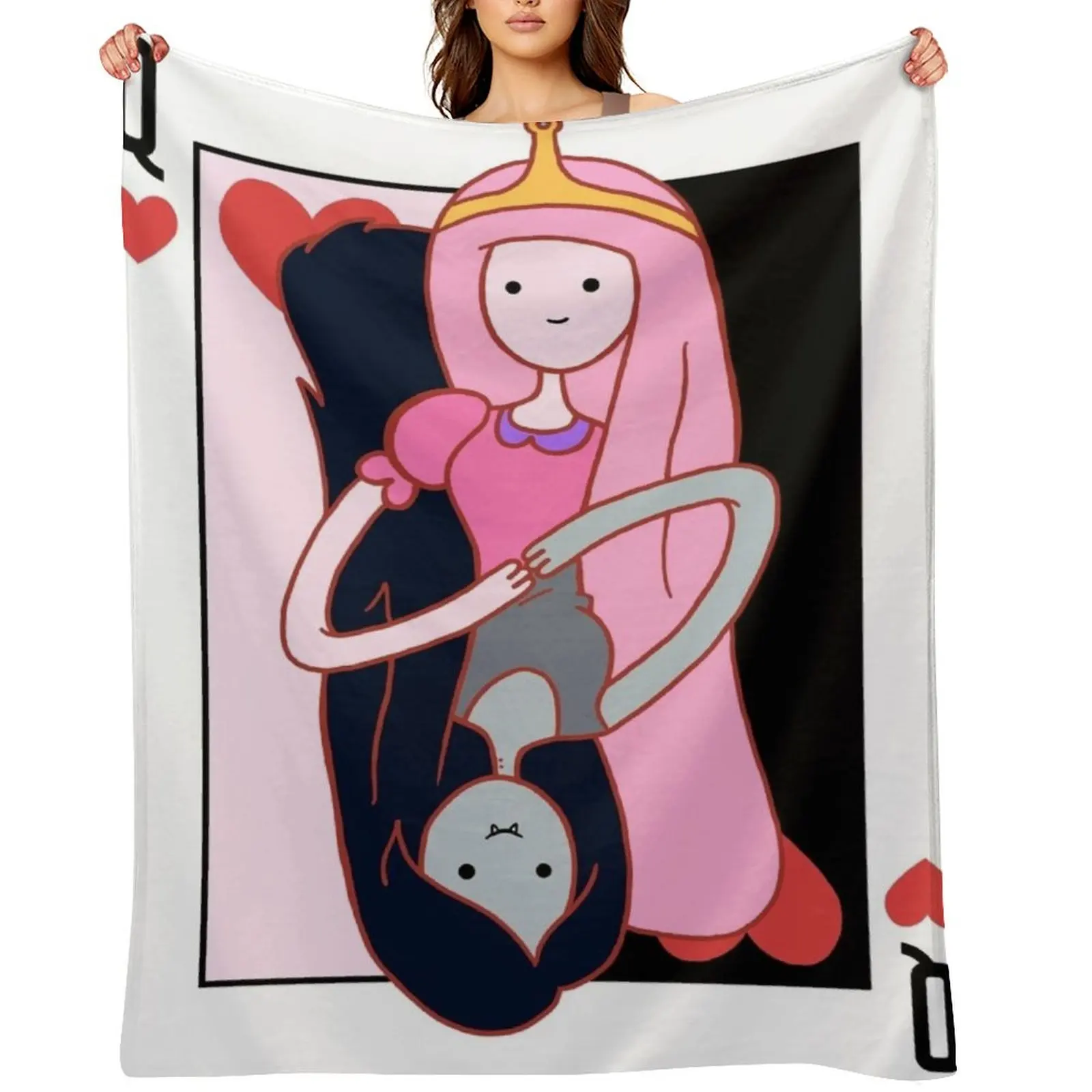 

Princess Bubblegum and Marceline Queen of Hearts Throw Blanket Plush Shaggy Baby Soft Blankets