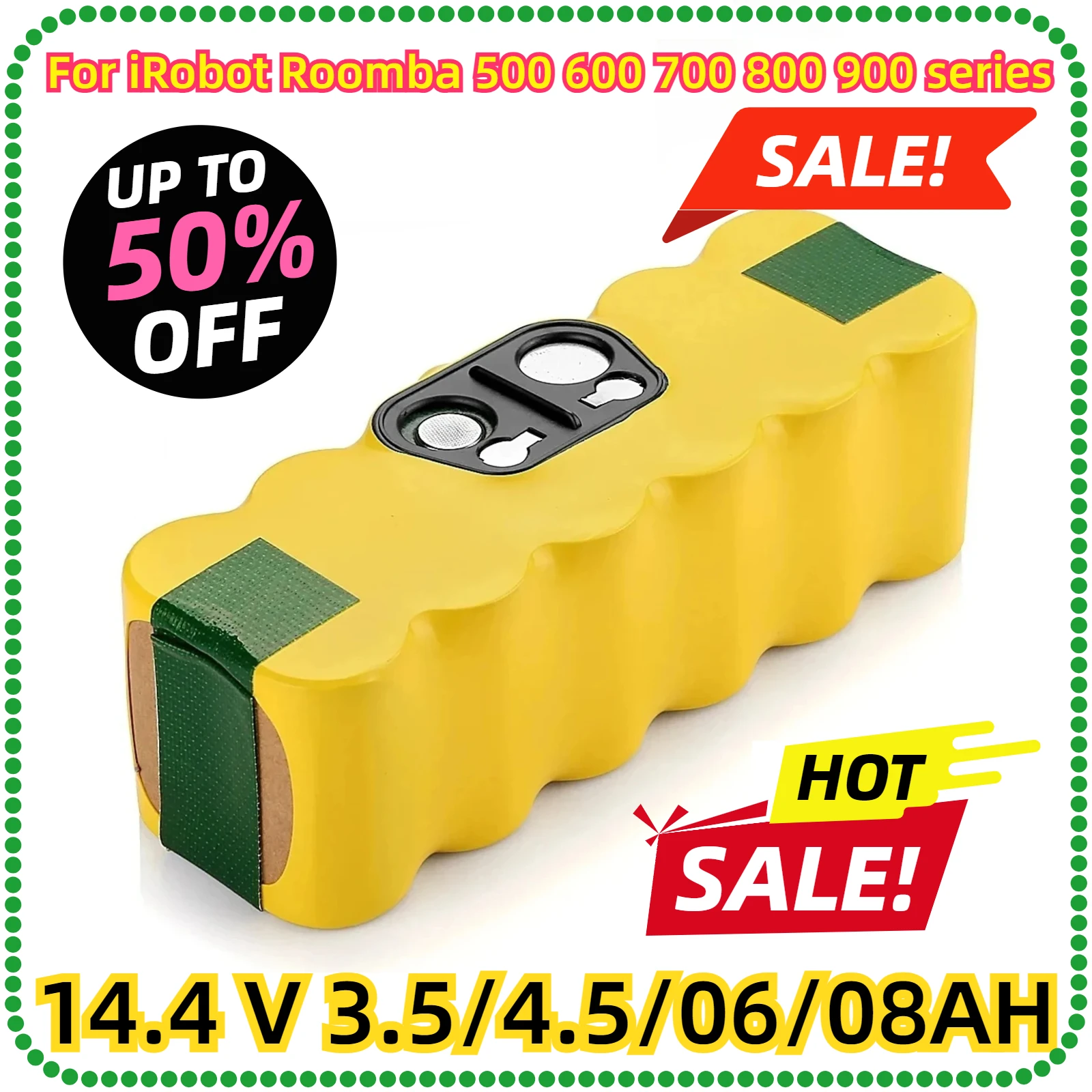 For iRobot Roomba 8000mAh Battery For iRobot Roomba 500 600 700 800 900 series 14.4 V 620 650 770 780 580 Battery 14.4V Battery