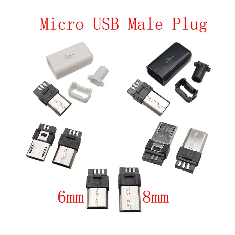 USB Connectors Micro USB / Type C / USB 2.0 Type A Male Female Assembly Adapter Soldering DIY Repair Data Charging Plugs Sockets