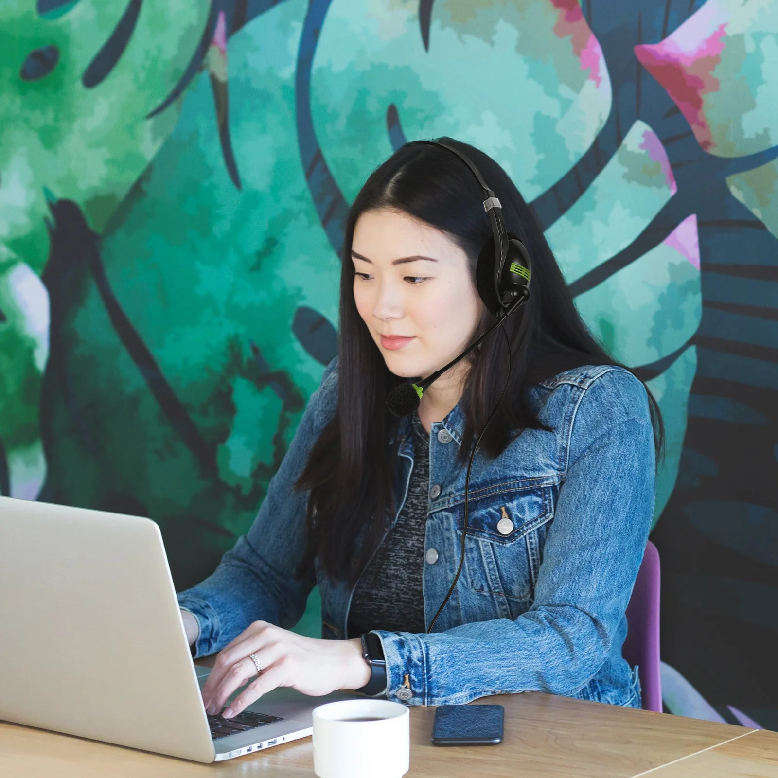 

Usb Headset Noise Cancelling Earphone For Office Customer Service With Mic Black Super Soft Protein Sponge Comfortable