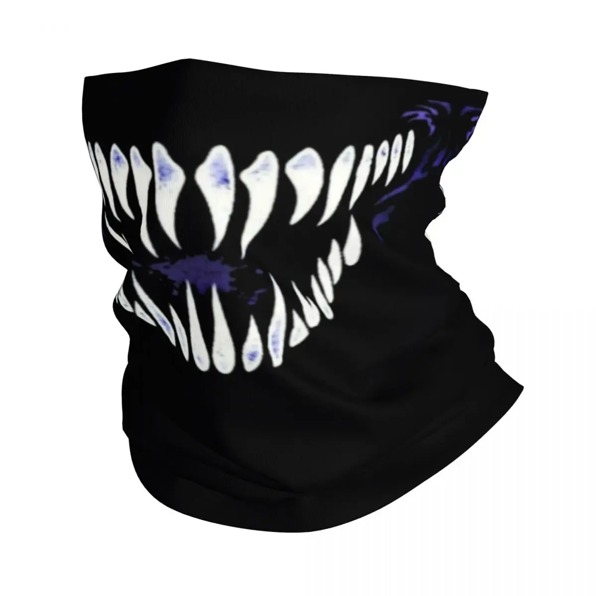 Venom Monster Villain Teeth Bandana Neck Warmer Women Men Winter Ski Tube Scarf Gaiter Alien Demon Halloween Cosplay Face Cover