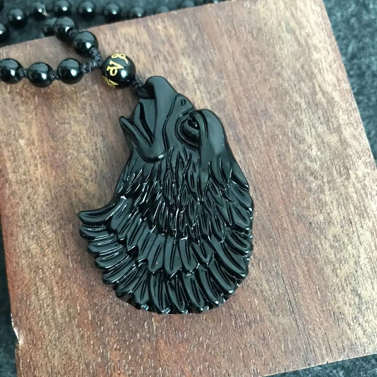 Black Obsidian Necklace Pendant Handcrafted Eagle Amulet Healing Jewletry for Men Talisman Mens Jewelry Womens Jewelry