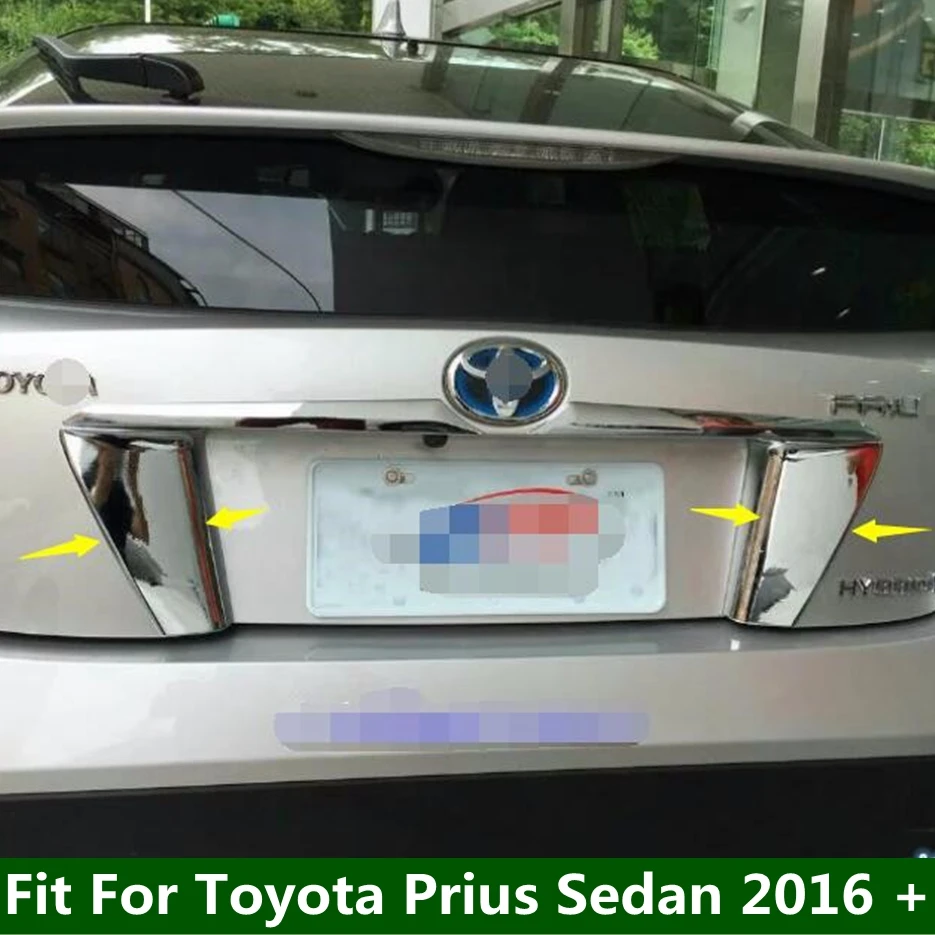 

Lapetus Accessories For Toyota Prius Sedan 2016 2017 2018 ABS Chrome Tailgate Rear Trunk Lid Cover Trim Kit