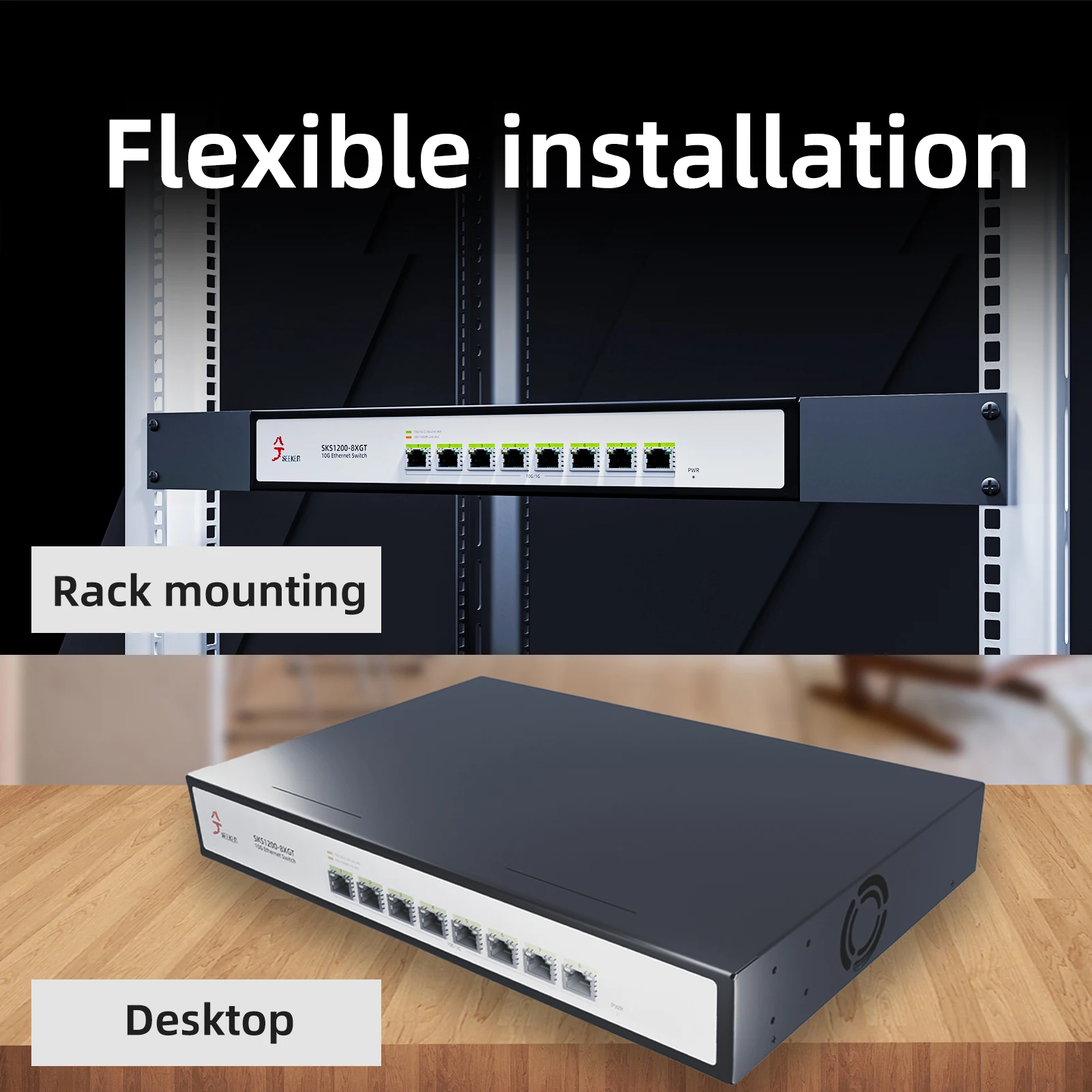 Imagem -04 - Interruptor Ethernet Xikestand Todos os 10 Gigabit Portas 10gbps Rede de Portas Rj45 Plug And Play 10g 10gb 10000mbps