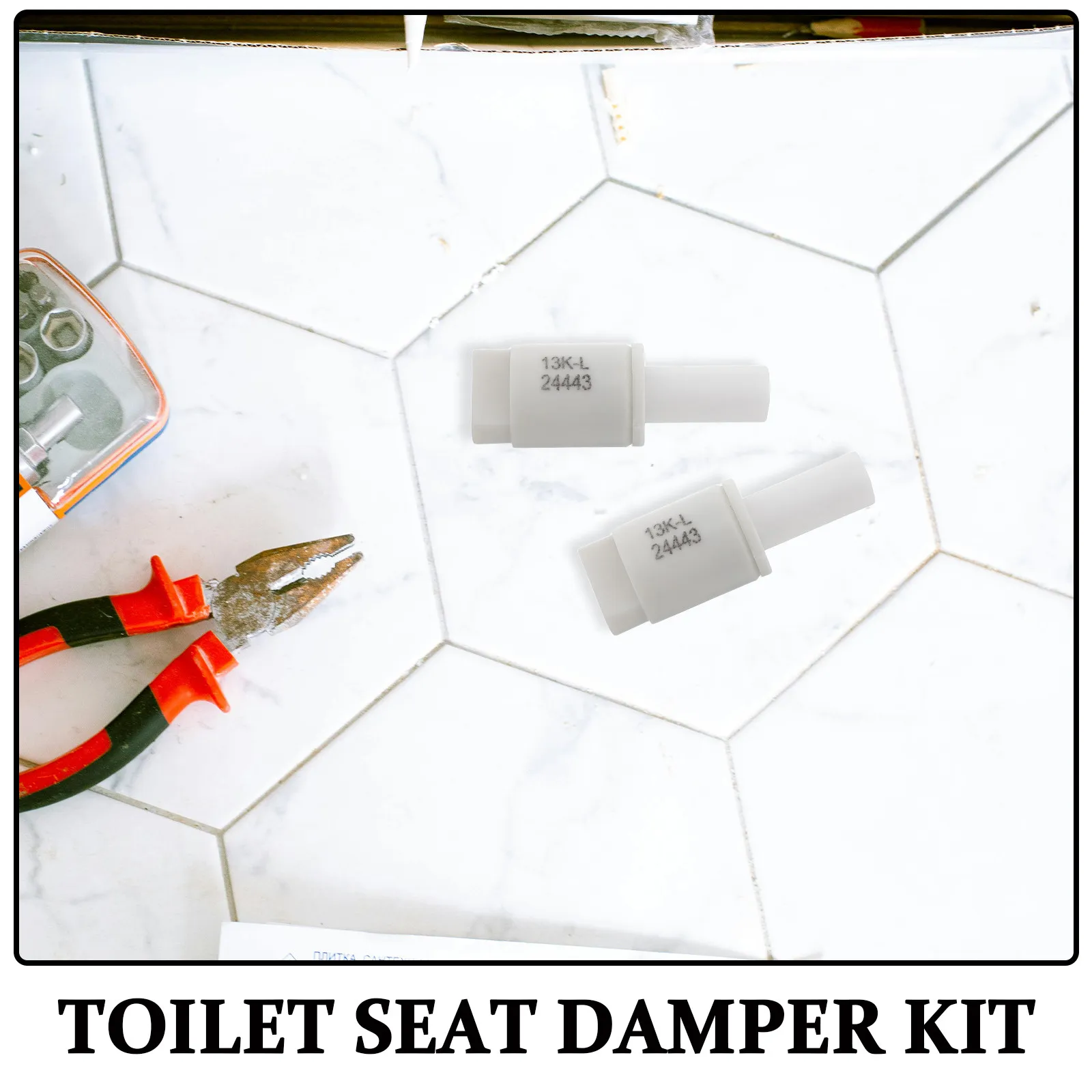 2Pcs Toilet Seat Descent Damper Kit Silent Close Hinge Buffer Shock Absorber for Universal Toilet Seat Compatibility