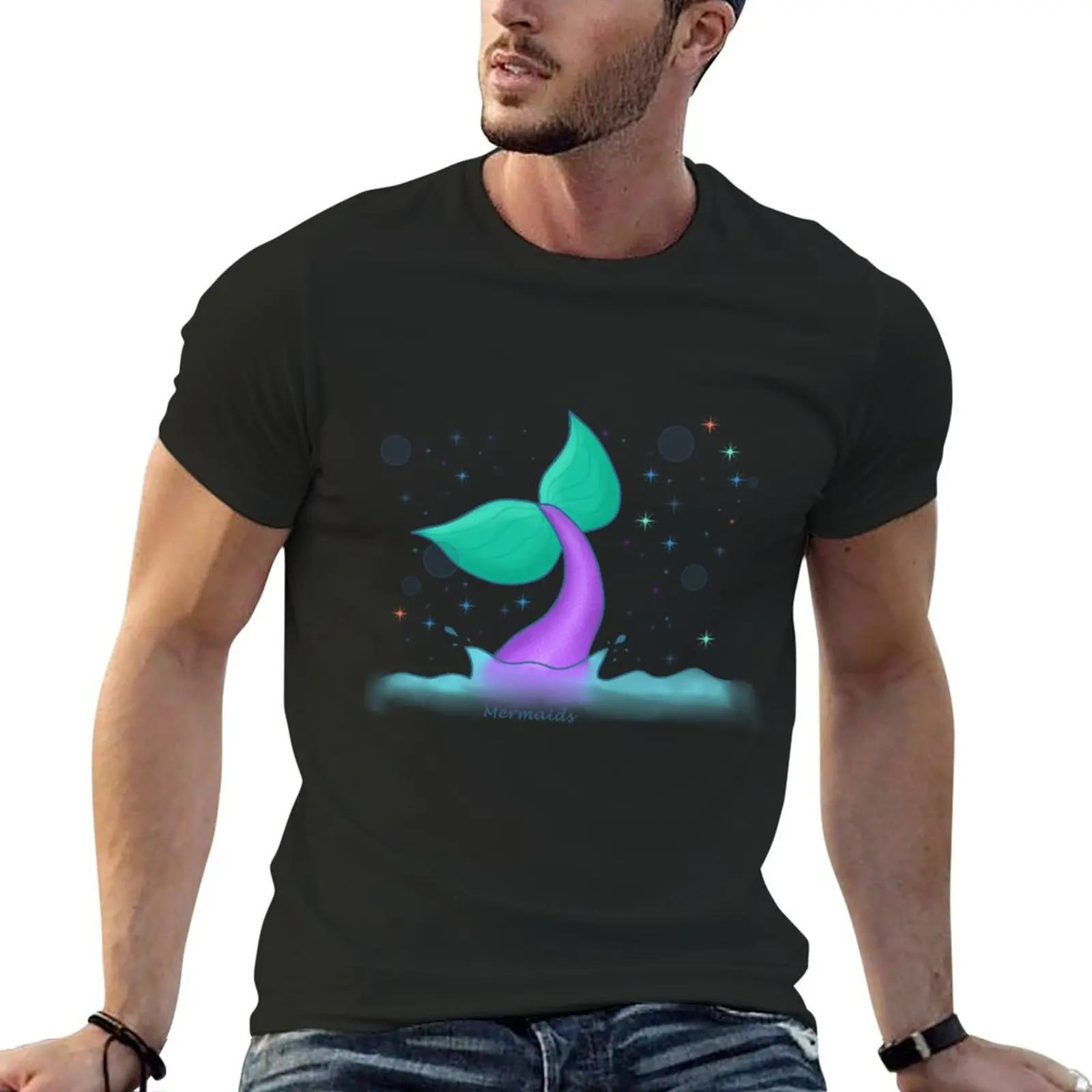 Mermaid Tail T-Shirt summer tops Blouse Men's clothing