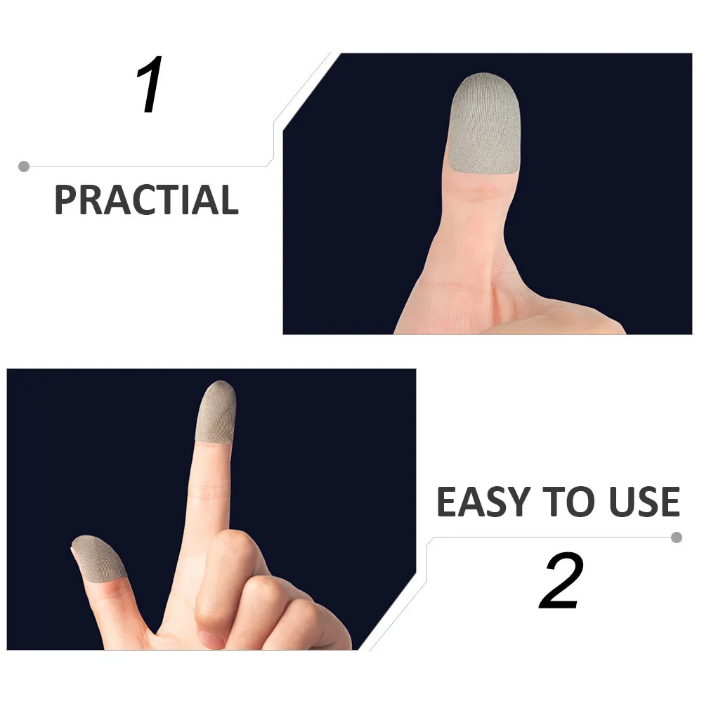 2 Bags Carbon Fiber Touchscreen Finger Stickers for Mobile Gaming Anti-Sweat Lightweight Breathable Gaming Finger Sleeves