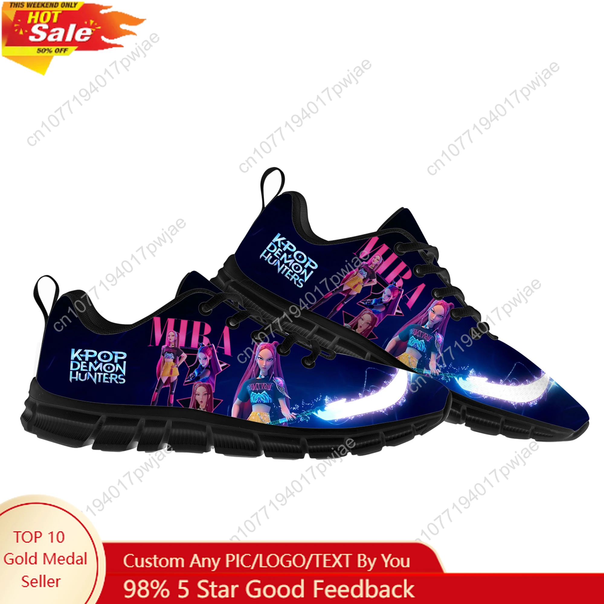 

KPop Demon Hunters Mira Flats Sports Shoes Mens Womens Running Sneakers Fashion Casual Hiking Sneaker Custom Built Shoes