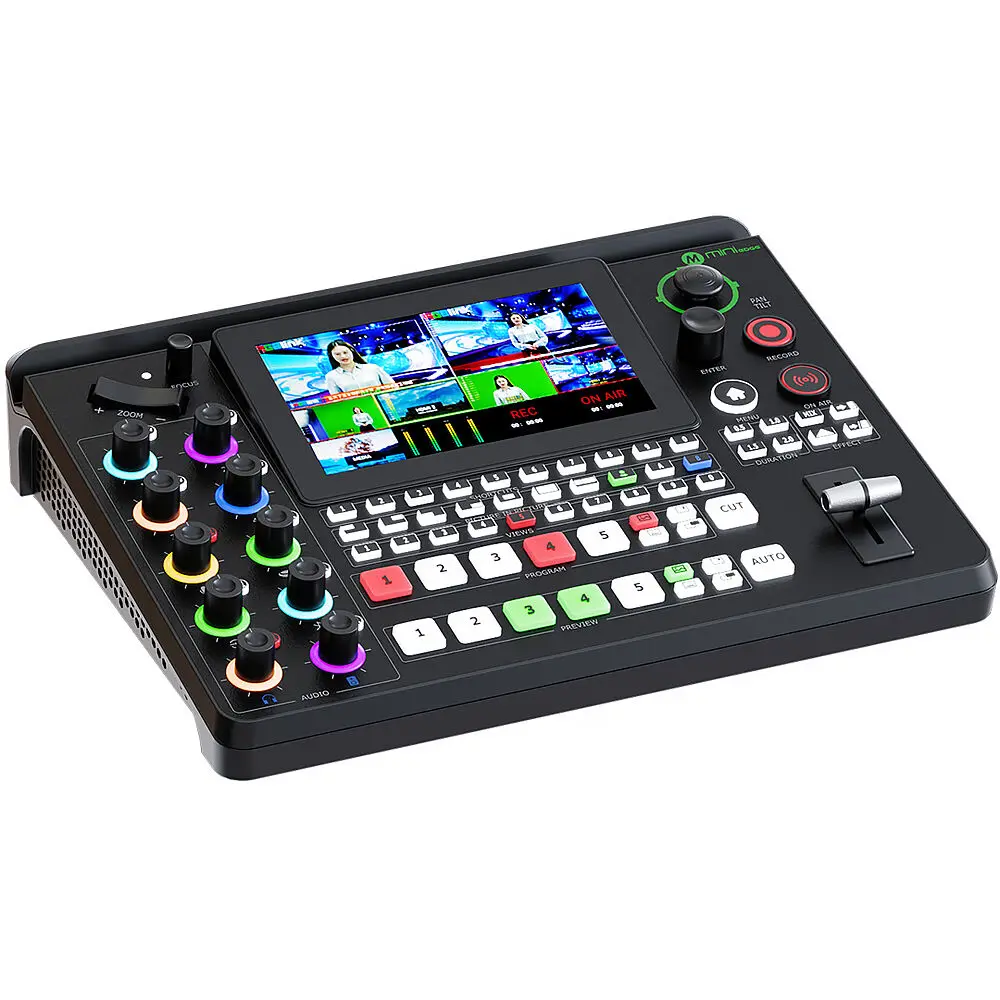 Rgblink mini edge 5 Channel All-in-One Video Mixer Switcher 5.5 inch LCD Screen USB HDMI-Compatible For Live Streaming Broadcast