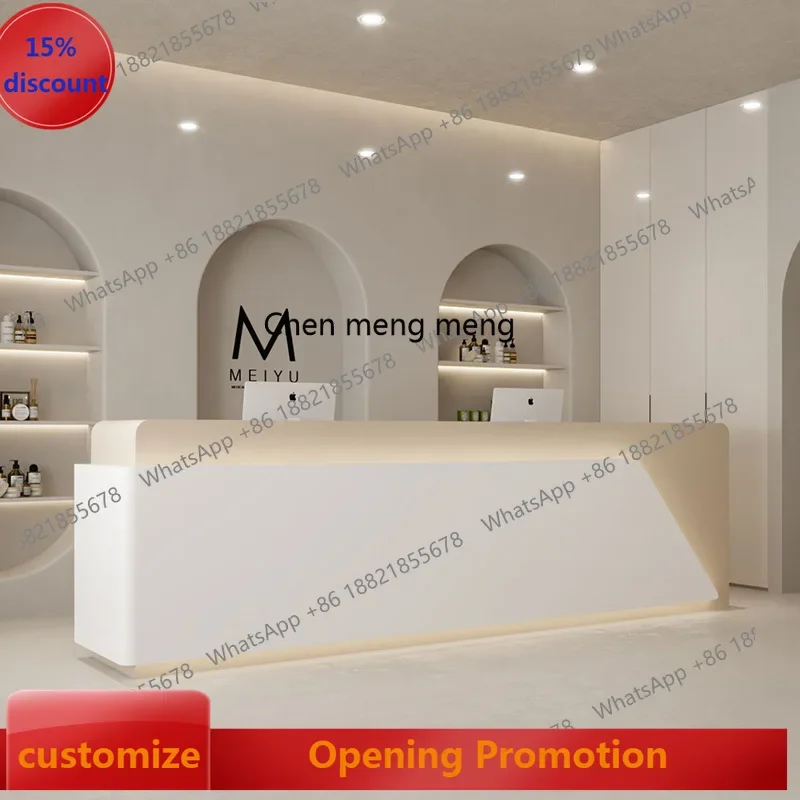 Bar moderno y sencillo, estudio de Yoga, salón de belleza, página de caja de recepción, pintura ligera de lujo, tienda de bodas, recepción