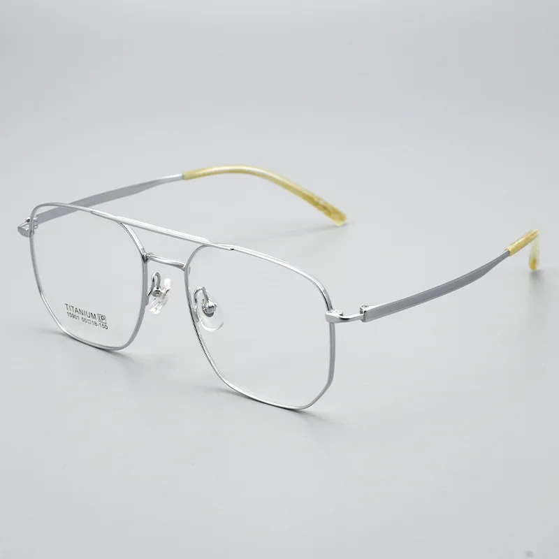 ALICIA موضة جديدة الطيار جسر مزدوج نظارات خفيفة للغاية التيتانيوم النقي النظارات البصرية وصفة طبية إطارات النظارات رجل إمرأة #6