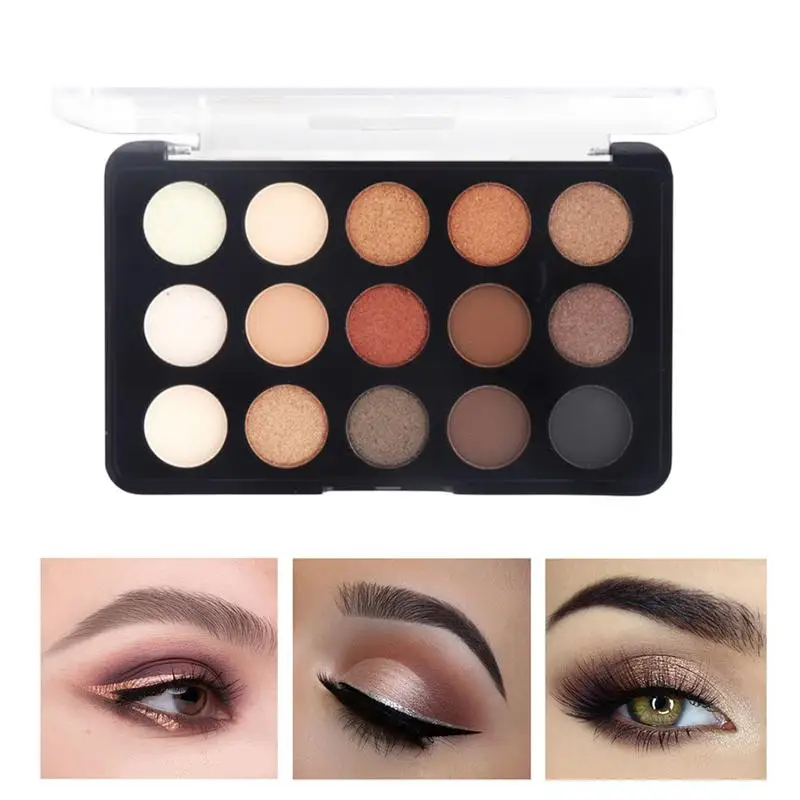 Palette per il trucco degli occhi altamente pigmentata Matte Shimmer 15 colori Makeup Eye Kit Palette Eyeshadow Pallet Long Lasting Blendable