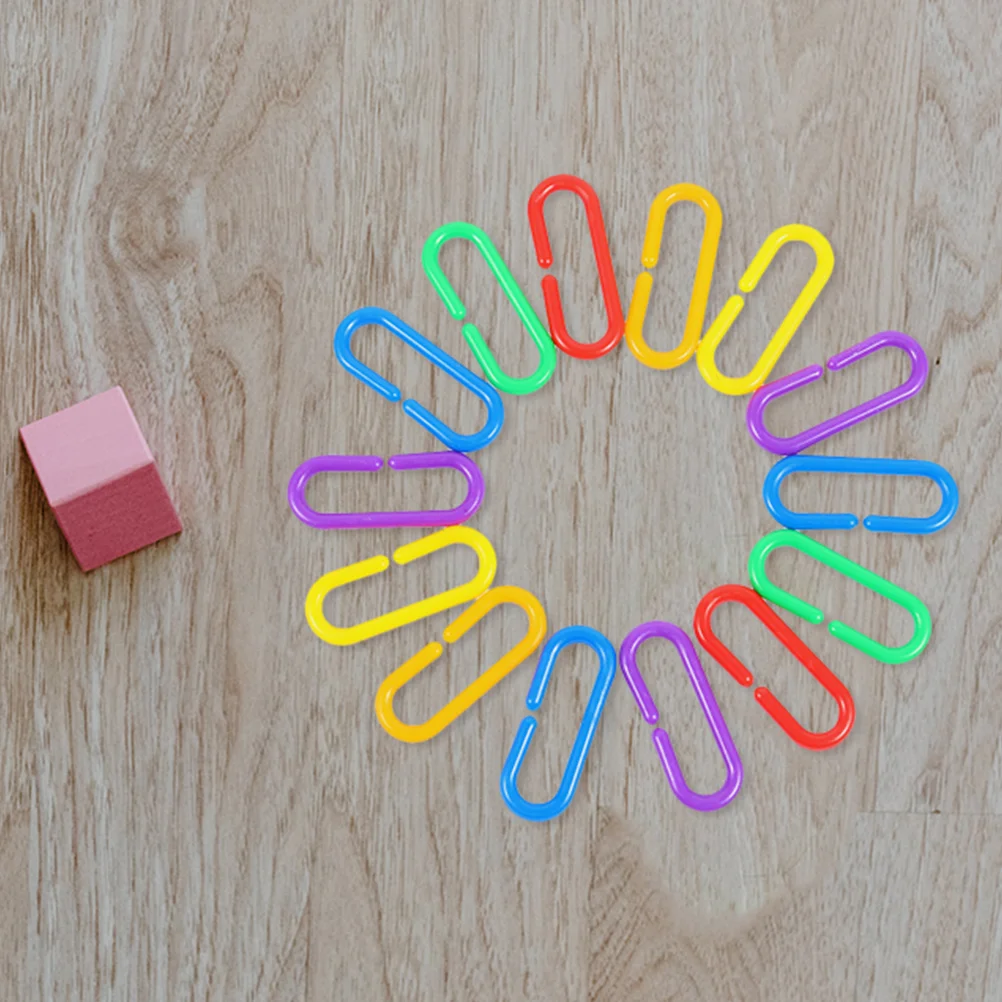 150 Pcs The Chain DIY C-Clips Link Toy Colorful Hooks Plastic Interlocking Rainbow C-Links Child