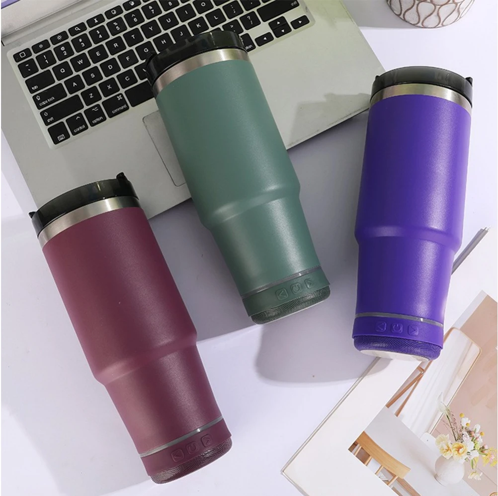 

Smart Bluetooth Speaker Car Cup - 304 Stainless Steel Vacuum Insulated Travel Mug with Ice Boss Technology, Double-Wall Thermal