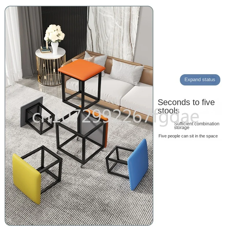 Rubik's Cube Combination Stool, Household Small Stool, Living Room Coffee Table, Folding Stool, Foldable Chair, Modern