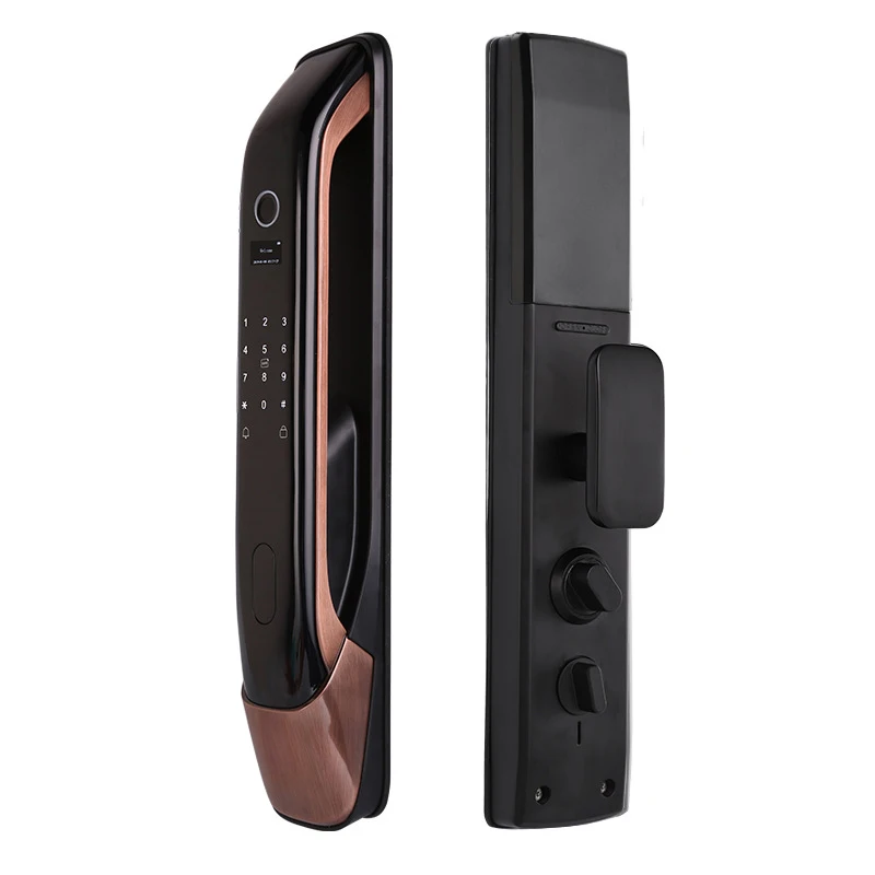Smart Door Lock 3D Face Fingerprint Card Swiping Mechanical Key Cat Eye Waterproof App Unlocking