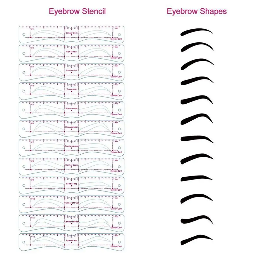 EyeblogugStbbles-Ensemble d'accessoires de maquillage intérieur, accessoires de toilettage, planche de guidage des sourcils, outil de guide de dessin réutilisable