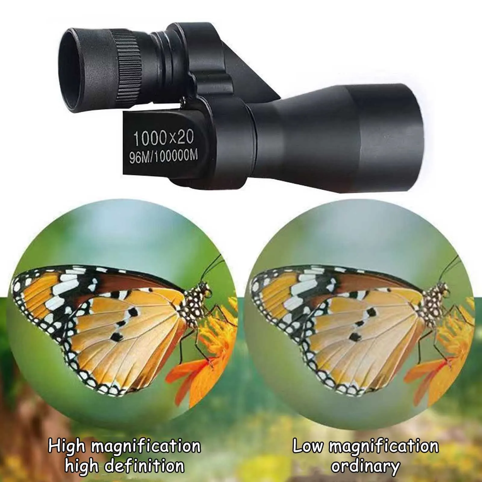 Portable Optics Monocular Telescope High Definition Professional Telescope 1000X20 for Camping Accessories