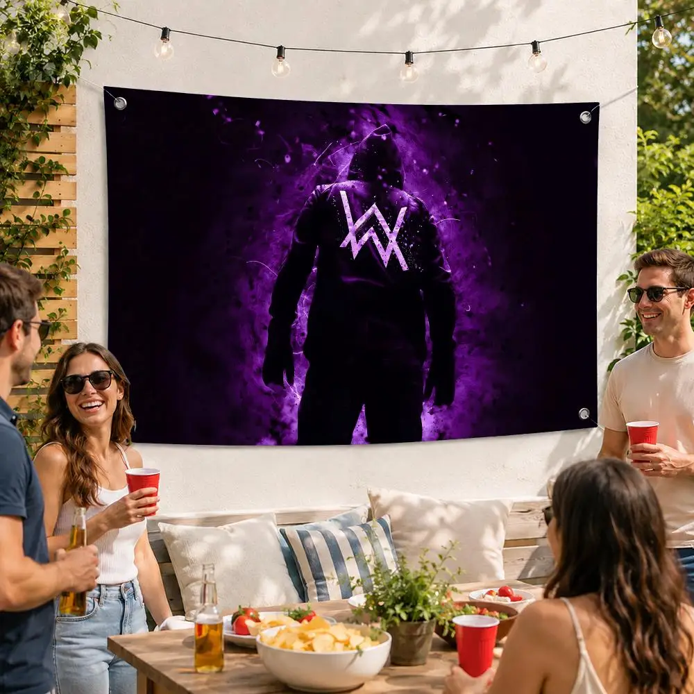 Alan Walker Pop Flags For Outdoor Party Home Living Room Bar Bedroom Decoration Soft Durable Tapestry Skin-friendly