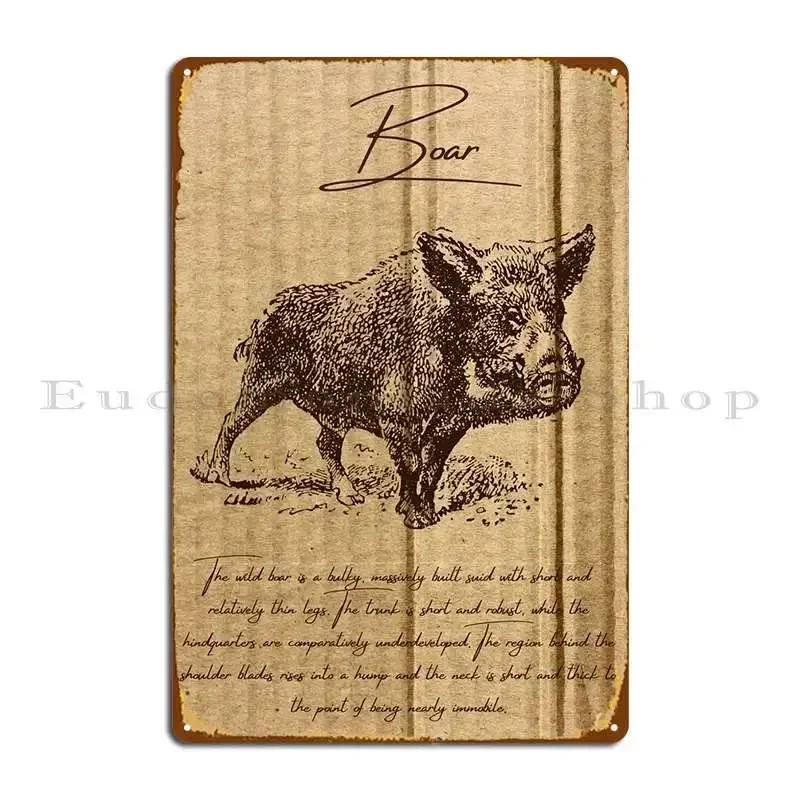 Vintage Boar Metal Plaque Poster Garage Classic Designing Wall Plaque Cinema Tin Sign Poster