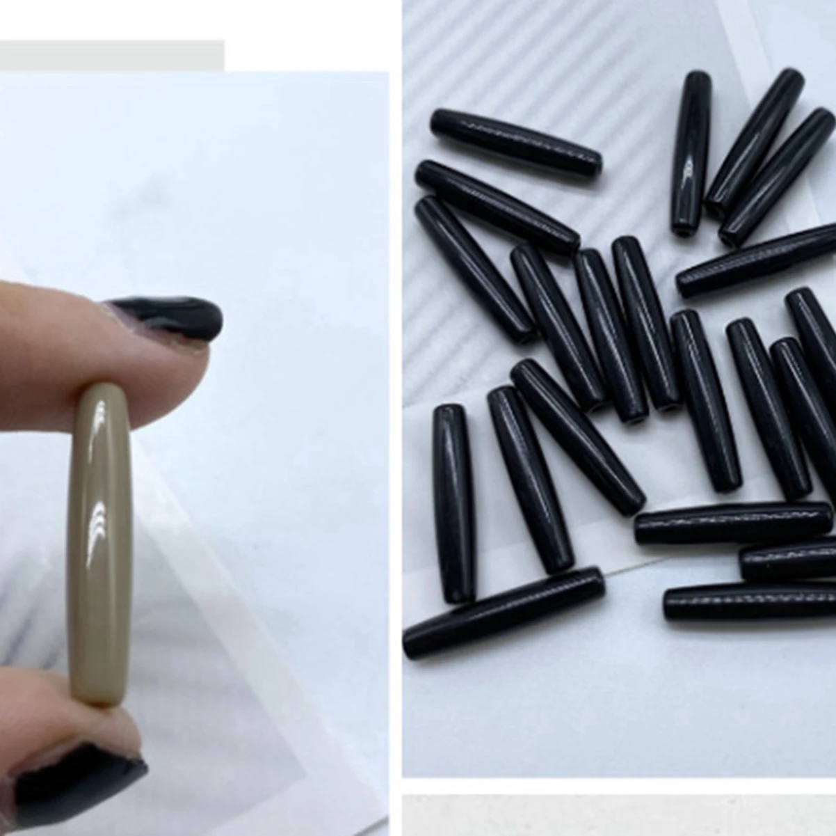 100pcs Acrylic Oval Long Tube Beads 25mm for Beaded Handbag Sewing Material DIY