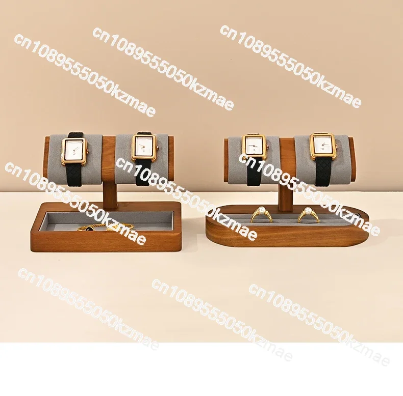 

Подставка для часов и ювелирных изделий из цельного дерева | Классический дизайн Т-образной планки, поднос-органайзер для часов, колец и аксессуаров