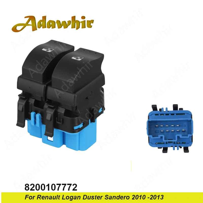 10 Pins For Renault Logan Duster Sandero 2010 2011 2012 2013 Electric Window Switch Lifter Switches 8200107772 8200060045 938583