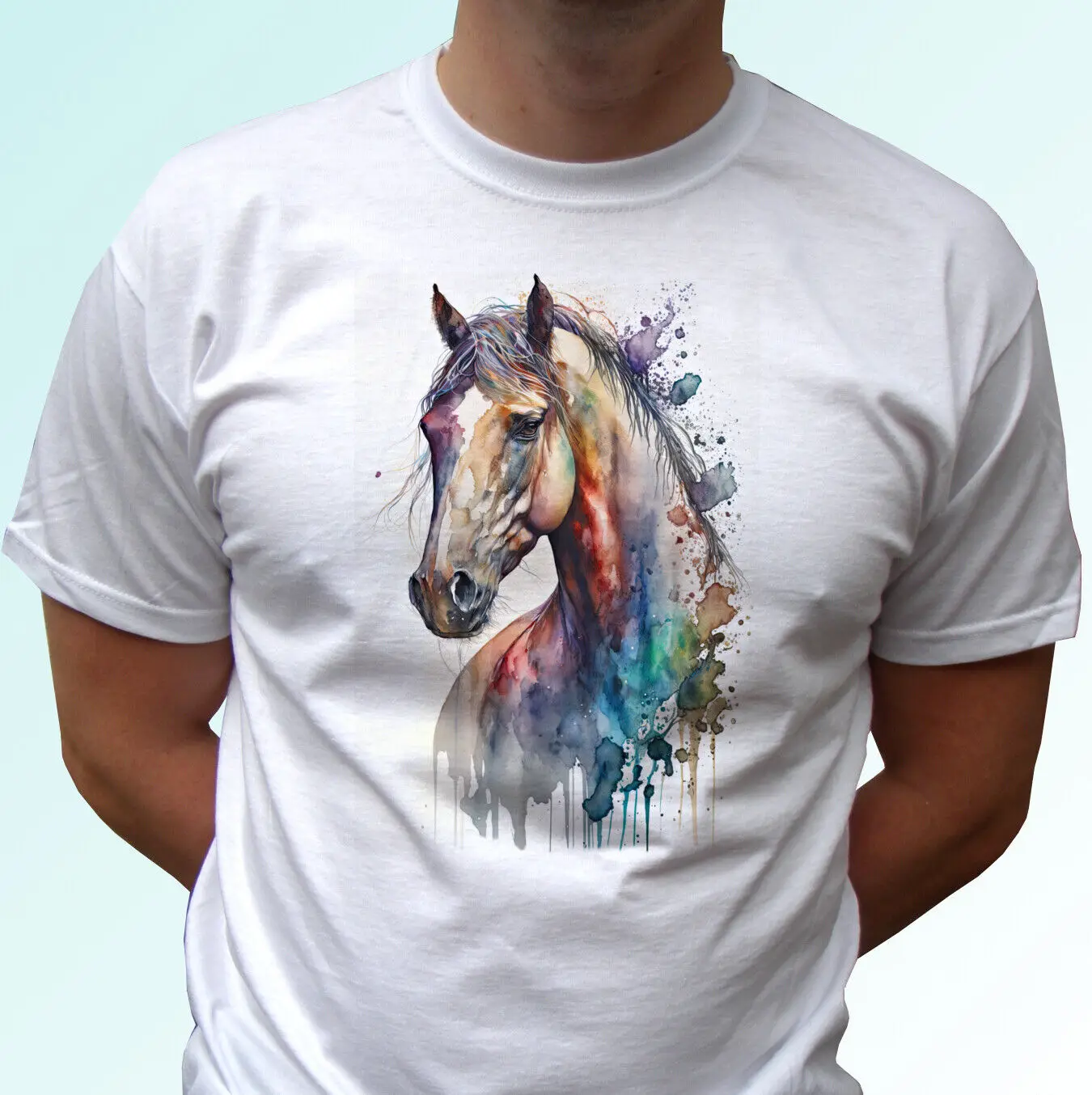 

Horse t shirt tee design top painting animal gift mens womens kids baby sizes