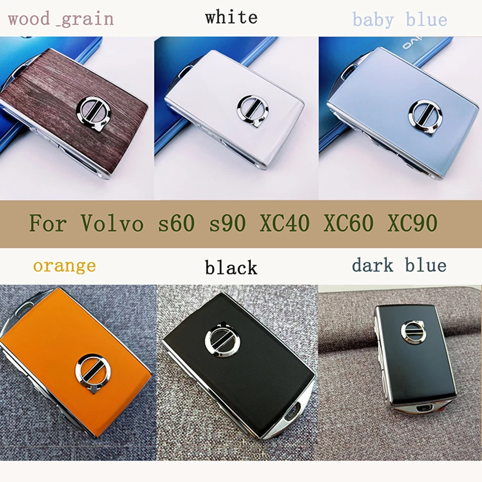 

For Volvo S60 S90 XC40 XC60 XC90 Leather Key Remote Control Case Fob Shell Cover
