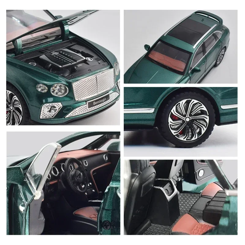 1:24 Bentley Bentayga High Simulation Diecast Metal Alloy Model car Pull Back Sound Light Car collezione regalo per bambini A543