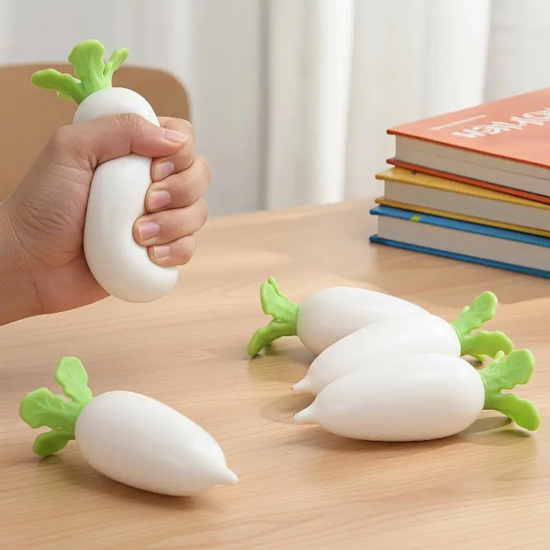 Simulation Vegetable Stress Relief Toy Slow Rebound Chinese Cabbage Carrot White Radish Fidget Squeeze Toy