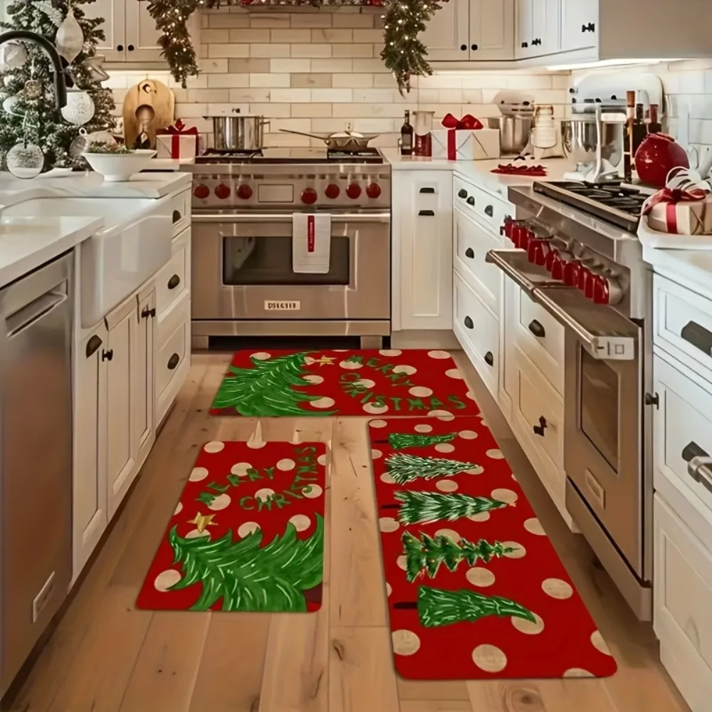 

Christmas Decorative Mat Non-slip Bottom Doormat Suitable for Use As A Decorative Mat in Bedroom Kitchen Living Room Bathroom