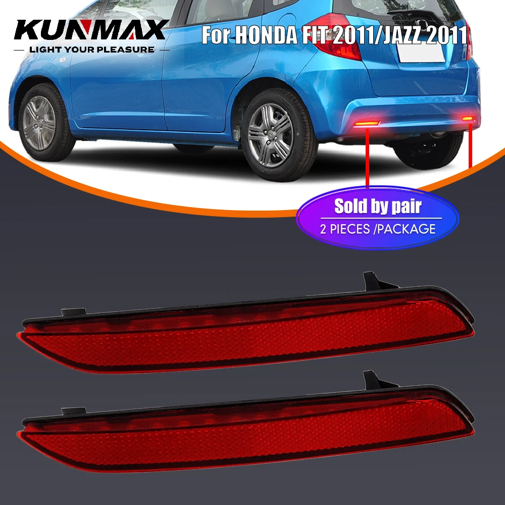 

2PCs LED Car Rear Bumper Reflector Light For HONDA FIT HONDA JAZZ 2011 Brake Reverse Lights Rear DRL Lights Stop Lamp Assembly
