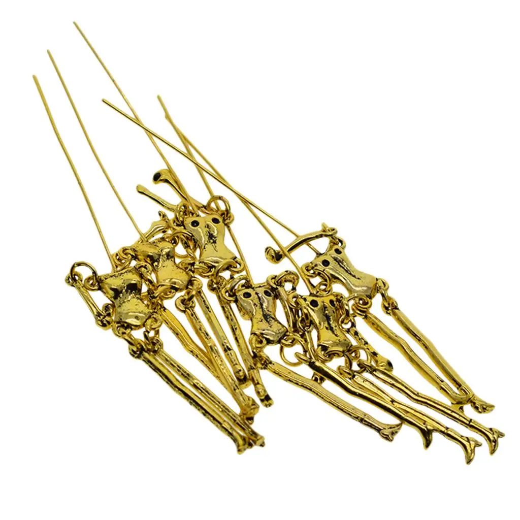 6 Pieces Skeleton Body Pendant Doll Charms for Necklace Dress Decorative Pendant DIY Jewelry Making Supplies